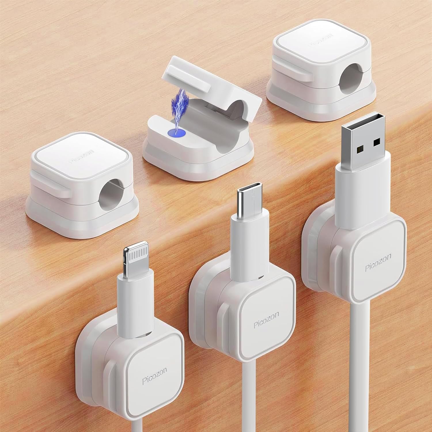 6-Pack Magnetic Cable Clip Organizer
