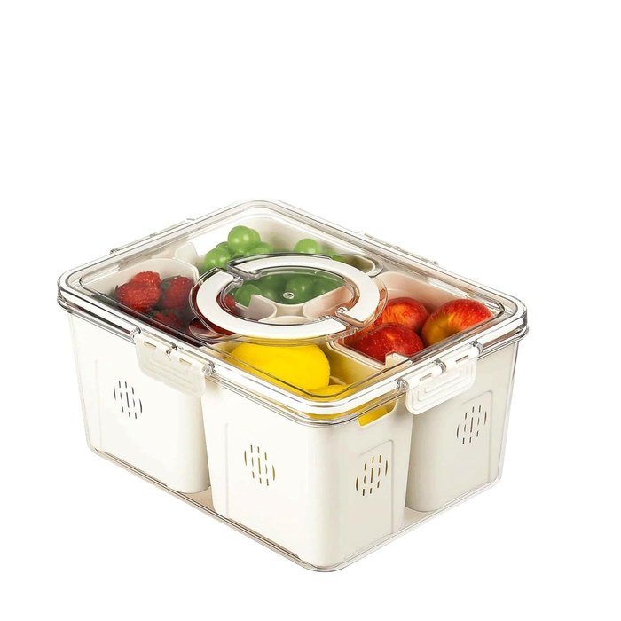 Fridge Storage Boxes - transparent lid and compartments