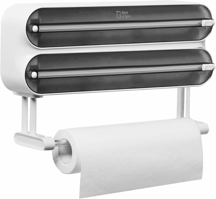 Magnetic Plastic Wrap and Aluminium Foil Dispenser with Cutter