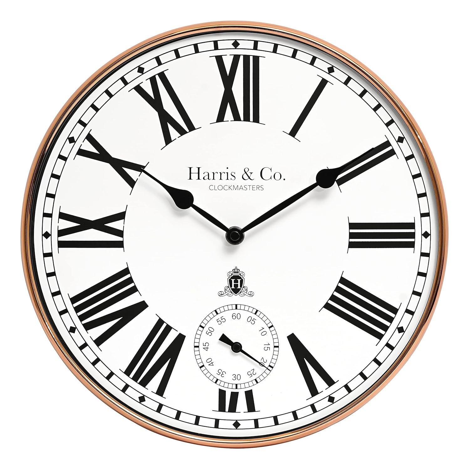 Harris & Co. Premium Metal Analog Wall Clock