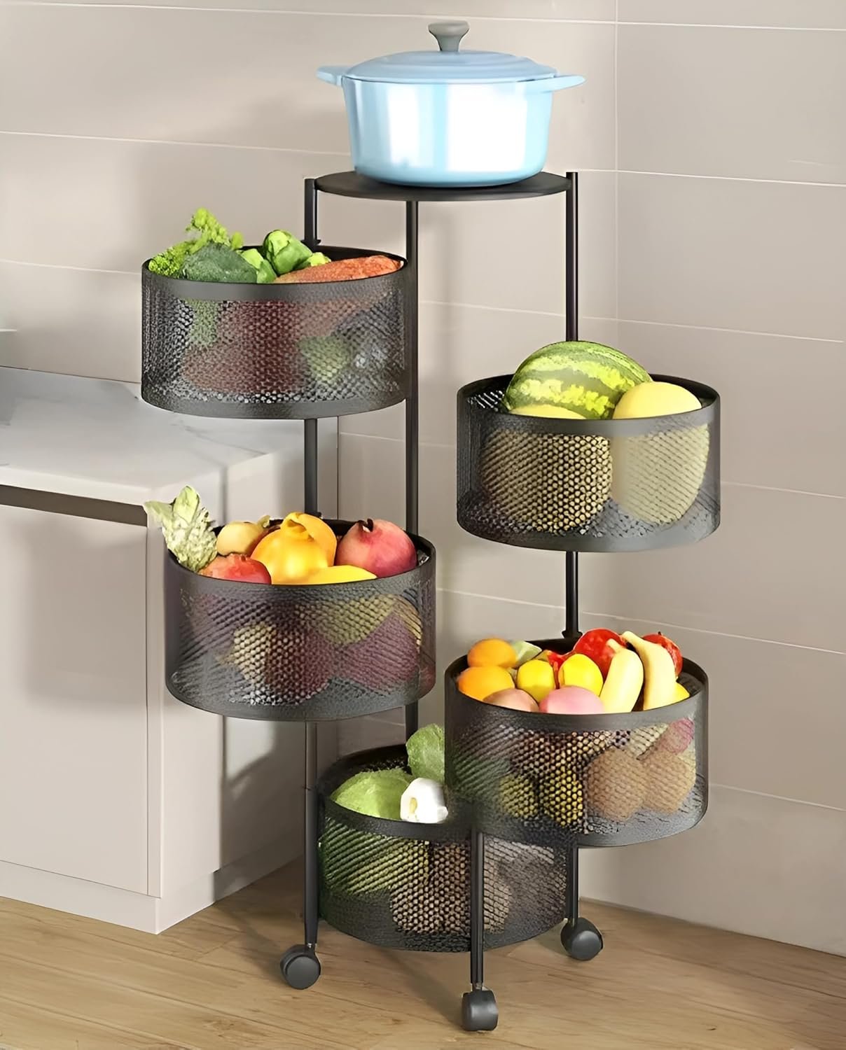 Rotatable Trolley Storage Organizer - 5 layer