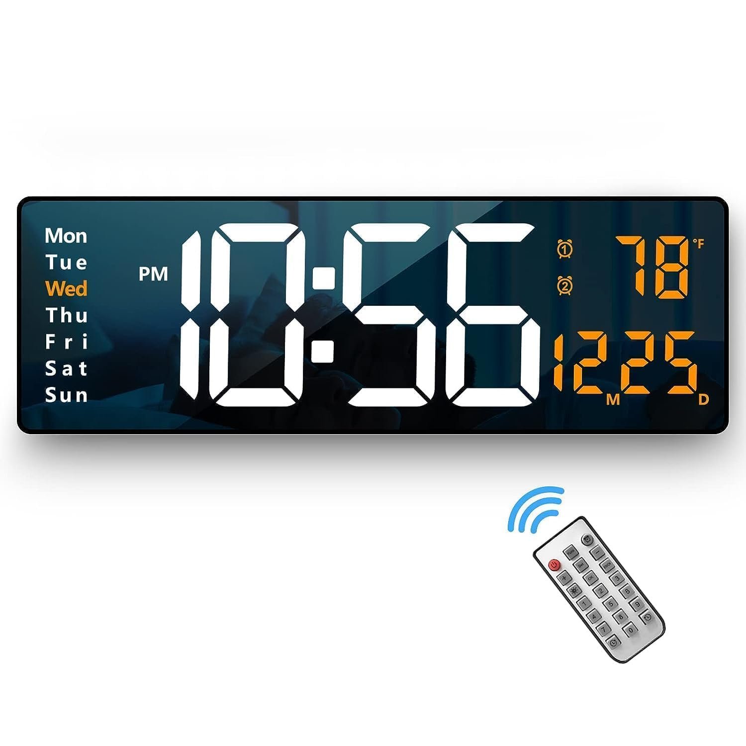 Large Digital Clock with Remote Control Auto Dimmer