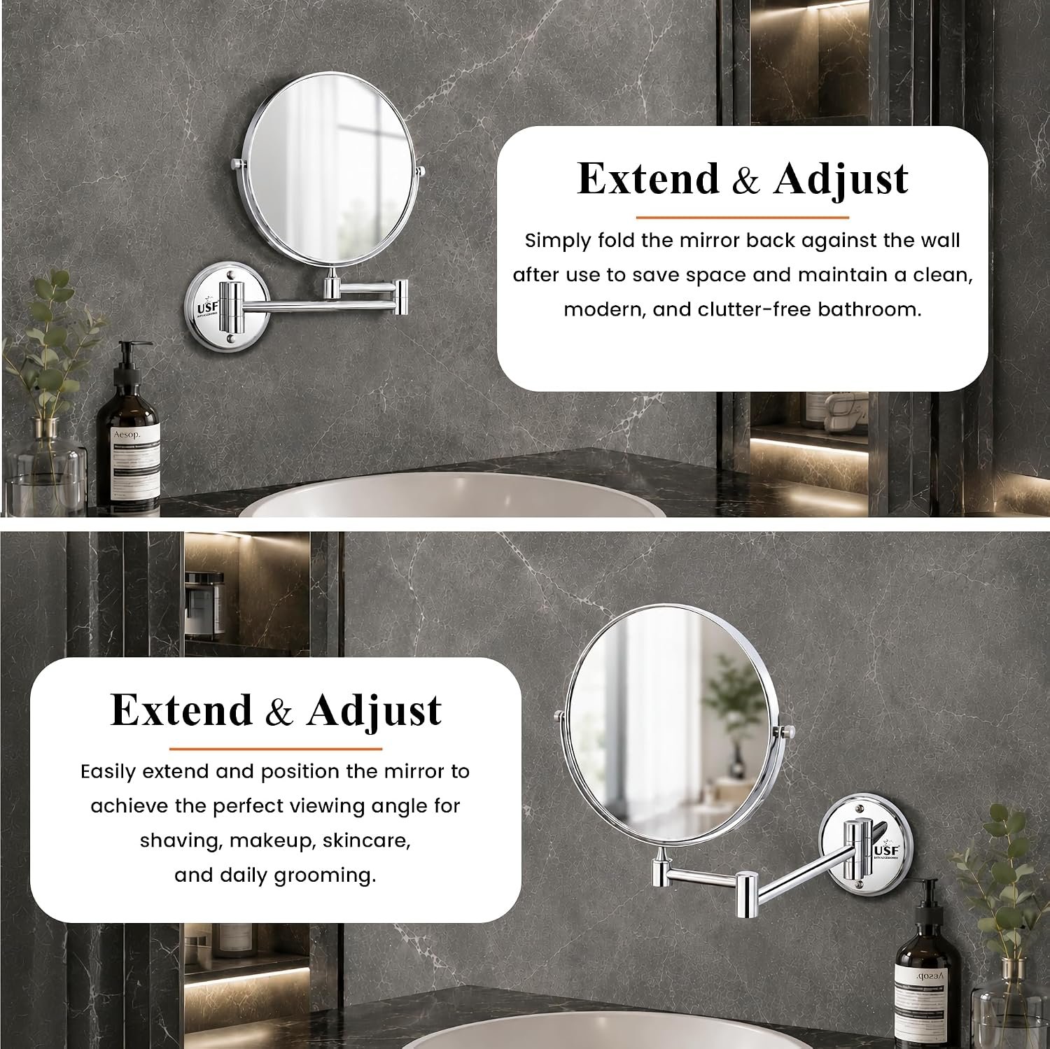 Stainless Steel Shaving Mirror