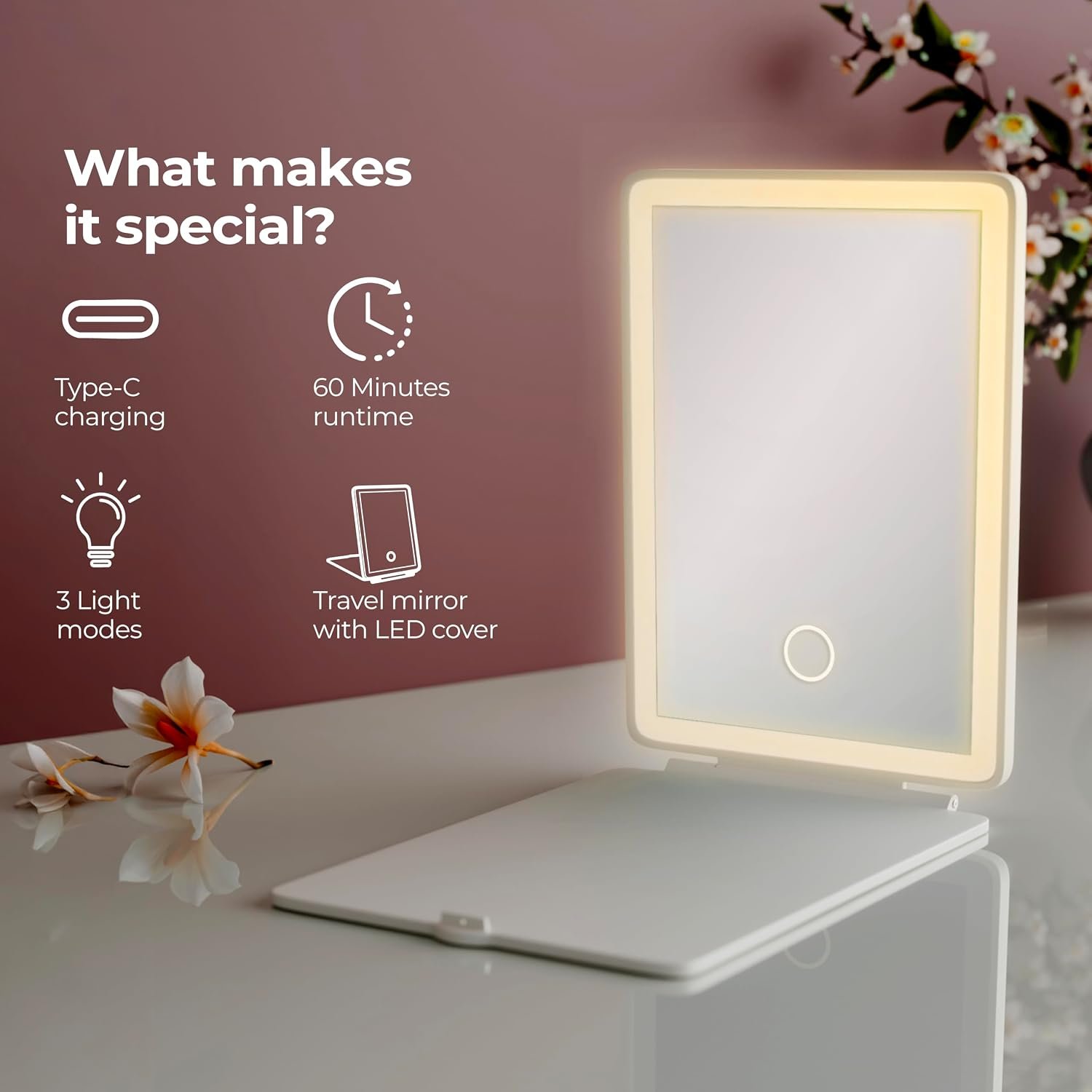 Rechargeable LED Makeup Mirror